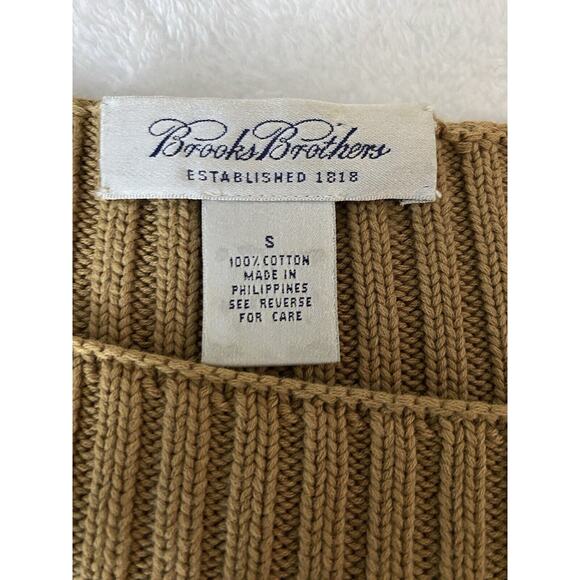 Vintage Brooks Brothers Sz S 2 Pc Brown LS Sweater With Lattice Laced Overlay - Picture 5 of 10